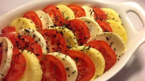 полента с сыром и помидорами