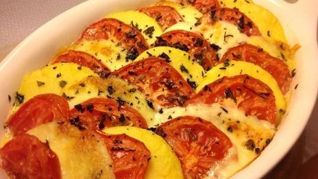 полента с сыром и помидорами