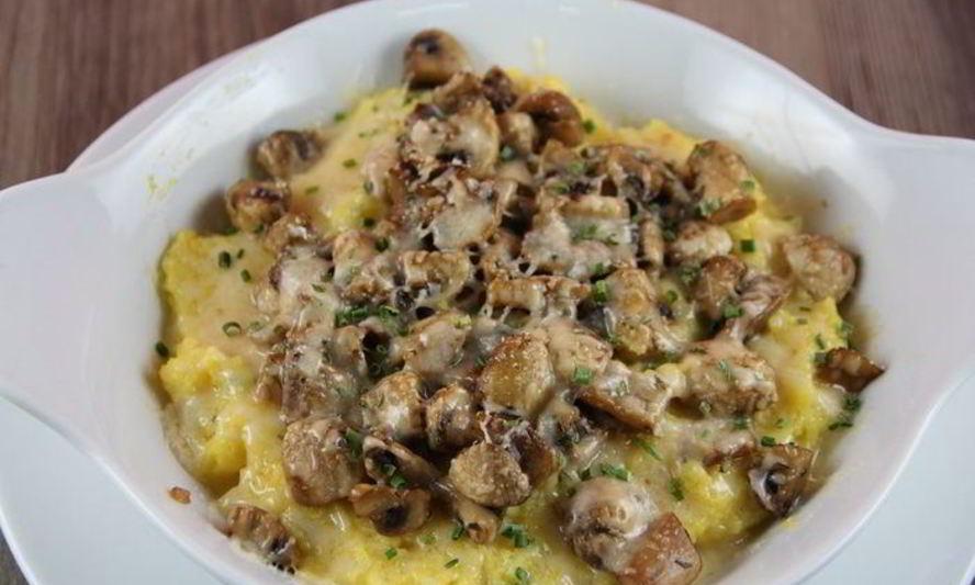 Рецепт запеченная полента с грибами