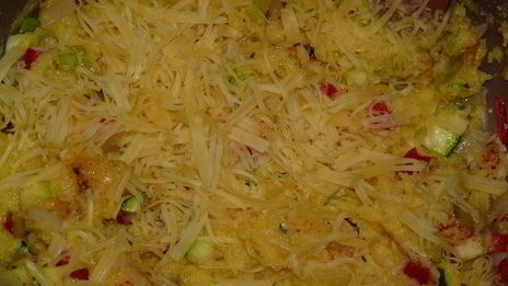 запеченная полента с овощами