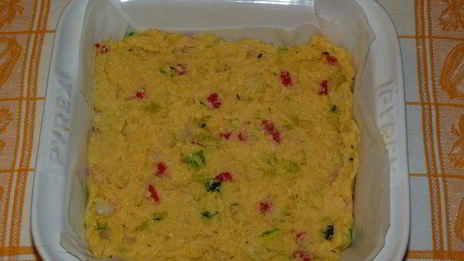 запеченная полента с овощами