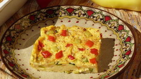 запеченная полента с овощами