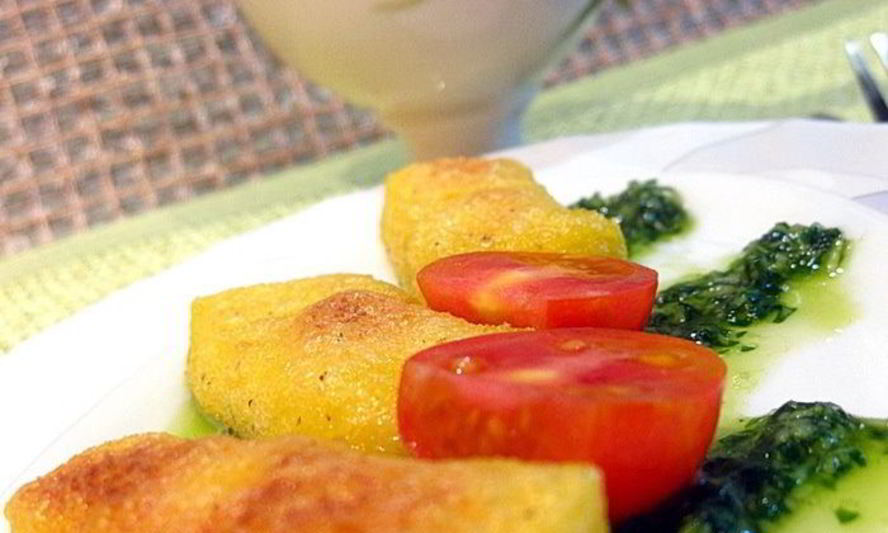 Рецепт запеченная полента с песто