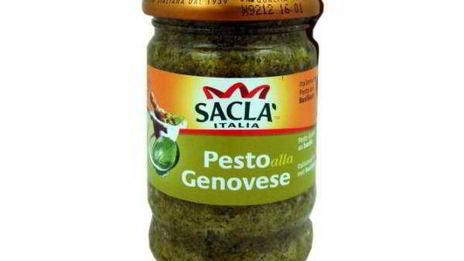 запеченная полента с песто