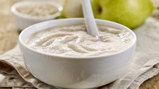 Манная каша с грушей