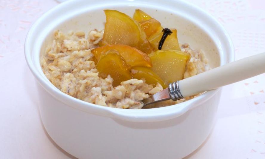 Рецепт овсяная каша с карамельными яблоками