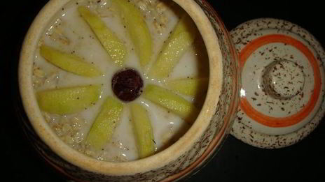 овсяная каша с орехами и яблоками в духовке