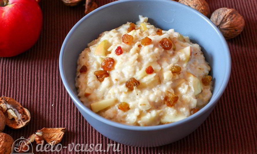Рецепт овсяная каша с яблоками
