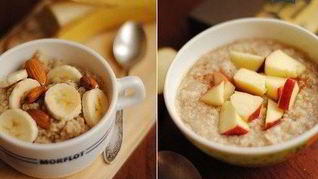 Овсянка на воде с яблоками