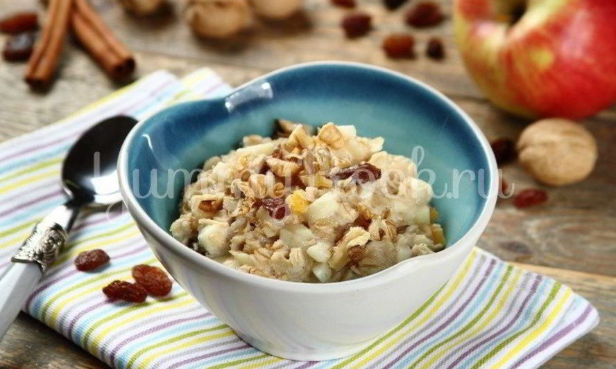 Рецепт овсянка с сухофруктами и орехами
