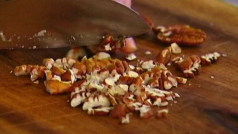 овсянка с яблоками, клюквой и орехами пекан