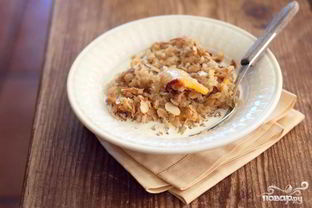 Запеченная овсянка с фруктами и орехами