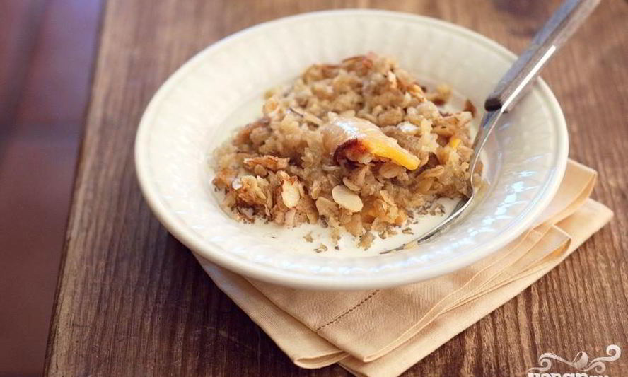 Рецепт запеченная овсянка с фруктами и орехами