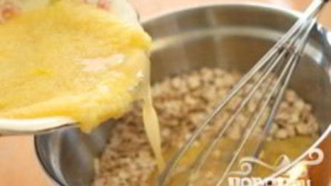 запеченная овсянка с фруктами и орехами