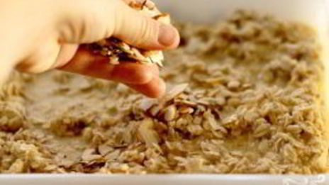 запеченная овсянка с фруктами и орехами