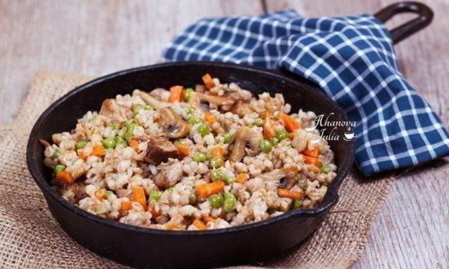 Рецепт перловая каша с мясом, грибами и овощами