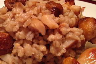 Перловка с белыми грибами