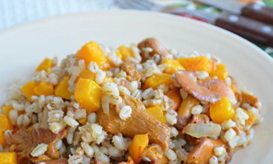 Рецепт перловка с тыквой и лисичками