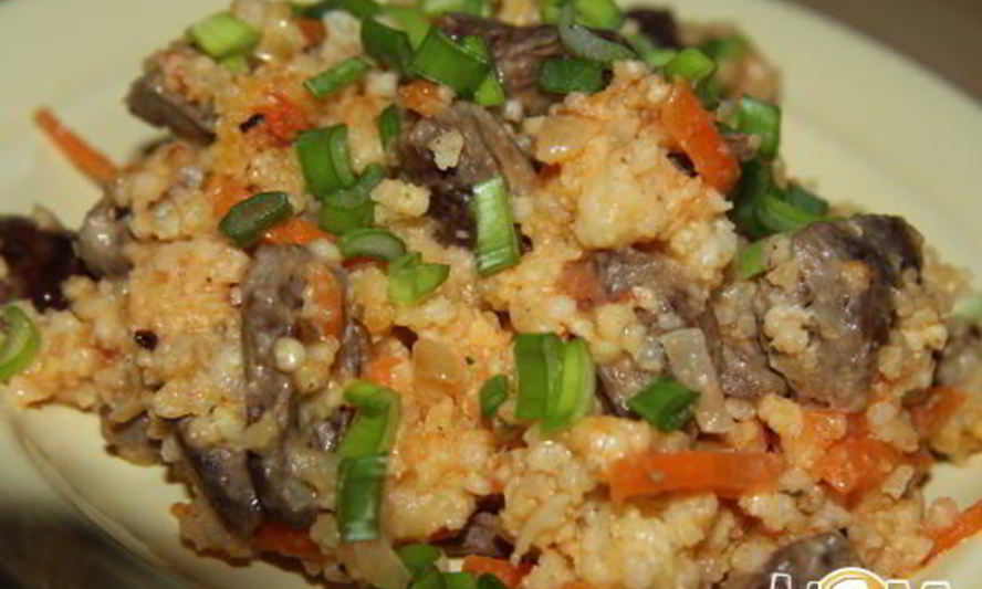 Рецепт пшенная каша с куриными сердечками