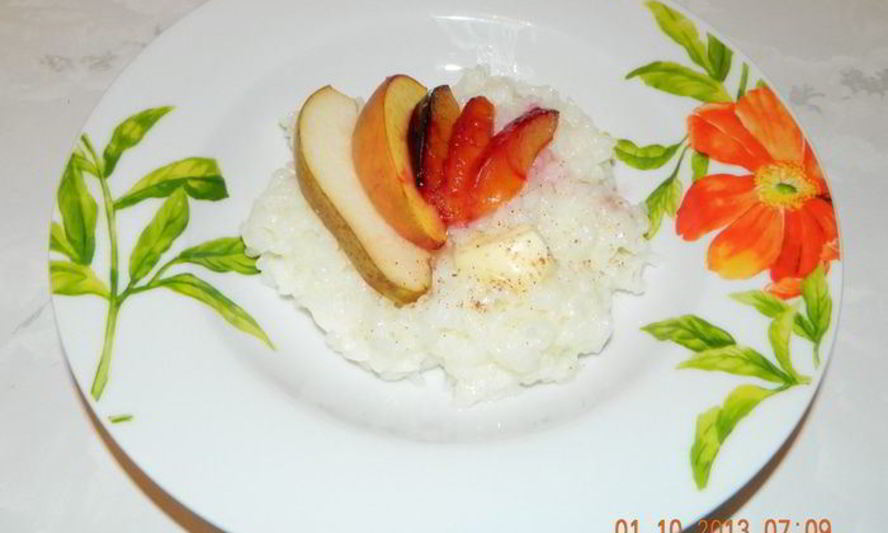 Рецепт рисовая каша с запеченными фруктами