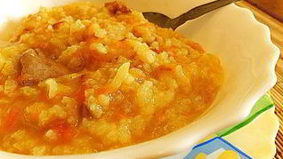 Русская полевая рисовая каша с мясом