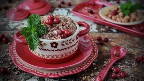 сливочная каша с корицей и хрустящими отрубями