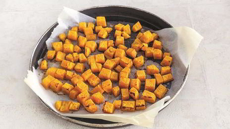 ячневая каша с печеной тыквой и клюквой