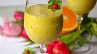 Апельсиновый коктейль с киви и сливками