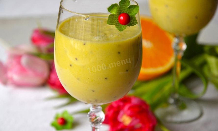 Рецепт апельсиновый коктейль с киви и сливками