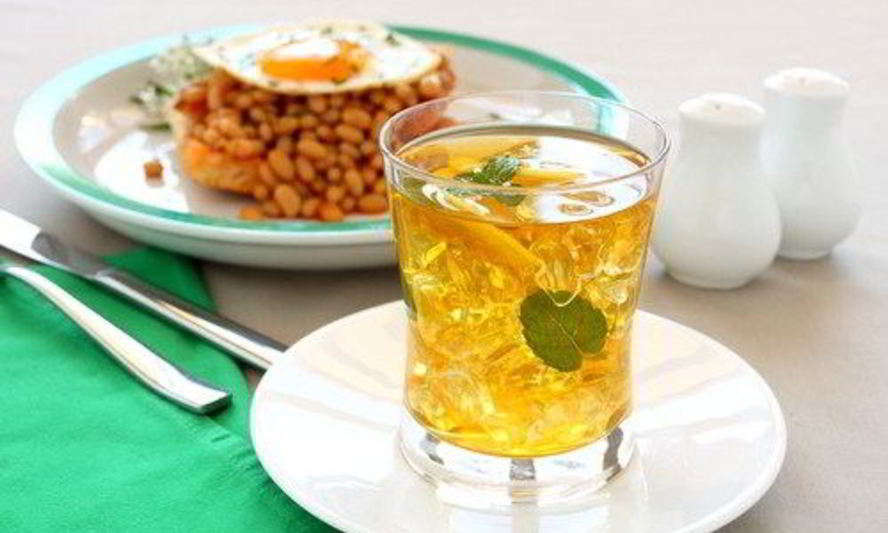 Рецепт холодный зеленый чай с лимоном и мятой