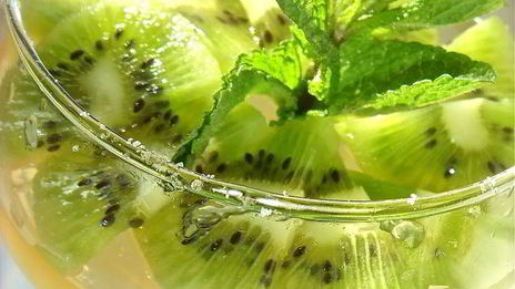 мятное желе из зеленого чая с киви