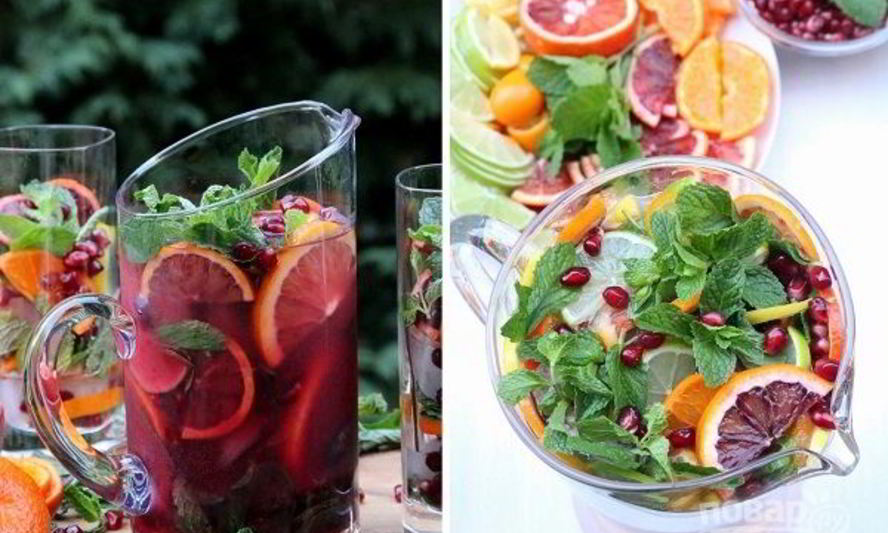 Рецепт гранатово-цитрусовый коктейль