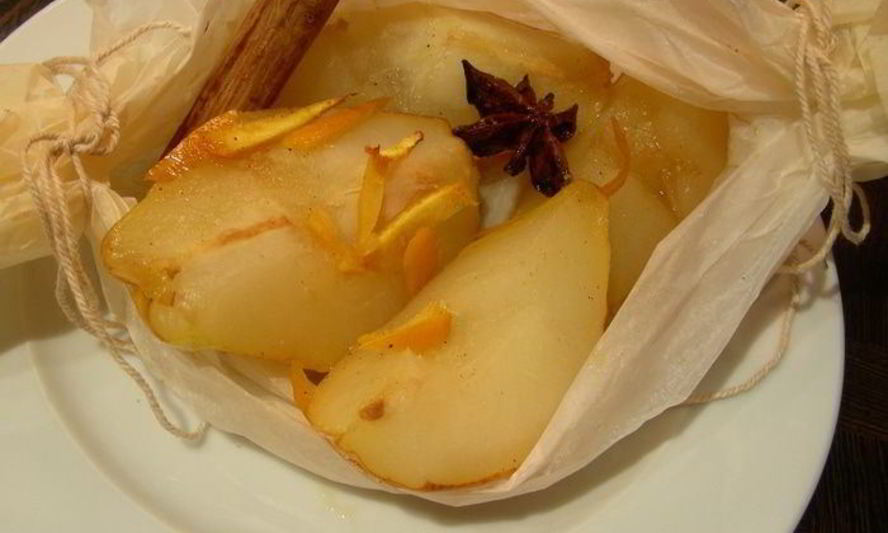 Рецепт груши, запеченные в апельсиново-пряном сиропе