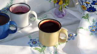 Бархатный чернично-сливочный кисель