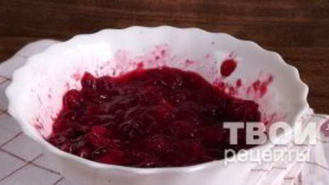 клюквенный кисель с мороженым