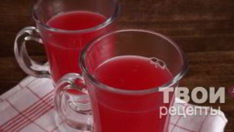 клюквенный кисель с мороженым