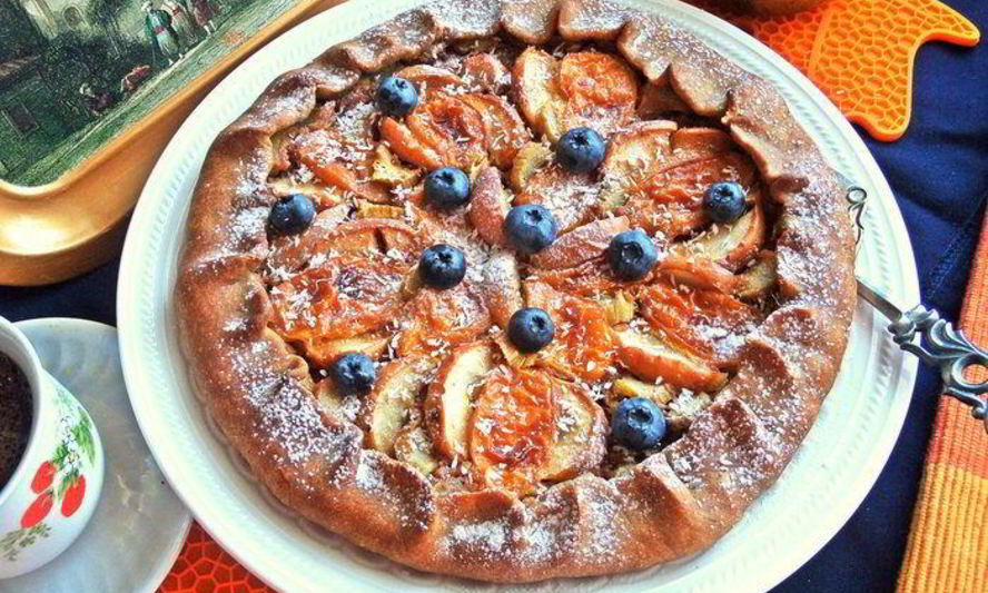 Рецепт галета по-летнему на кофейном тесте