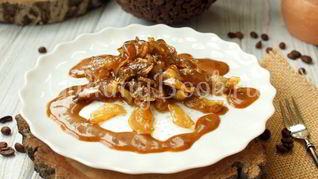 Карамелизированные баклажаны с кофейным соусом