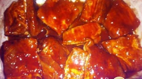 свиные ребра в кофейном соусе