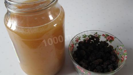 домашний простой окрошечный квас с изюмом