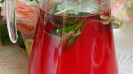 калиновый морс с мятой