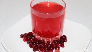 Клюквенный морс из замороженной клюквы