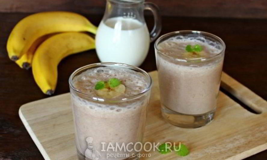 Рецепт банановый смузи с молоком