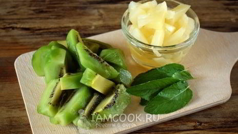 смузи с консервированным ананасом и киви