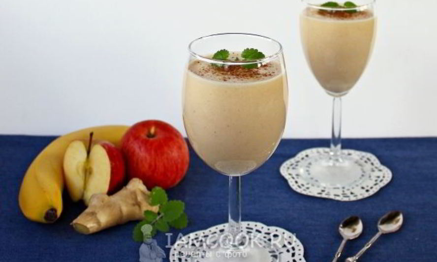 Рецепт яблочно-банановый смузи с имбирем