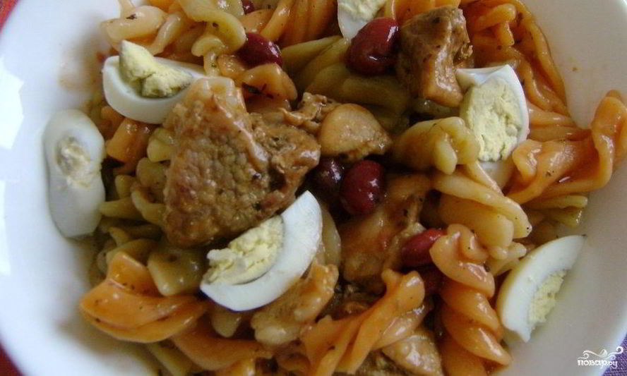 Рецепт горячий салат со свининой