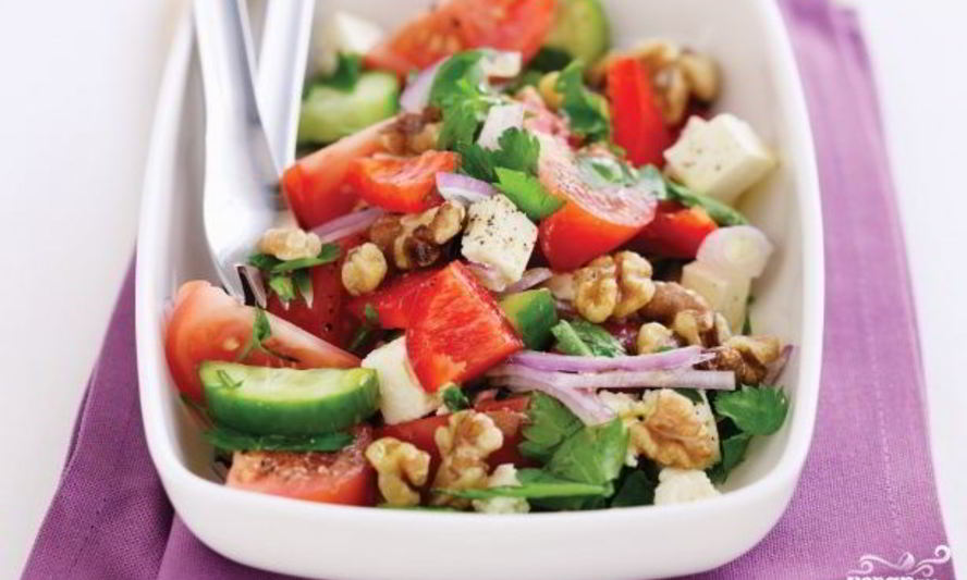 Рецепт греческий салат с орехами