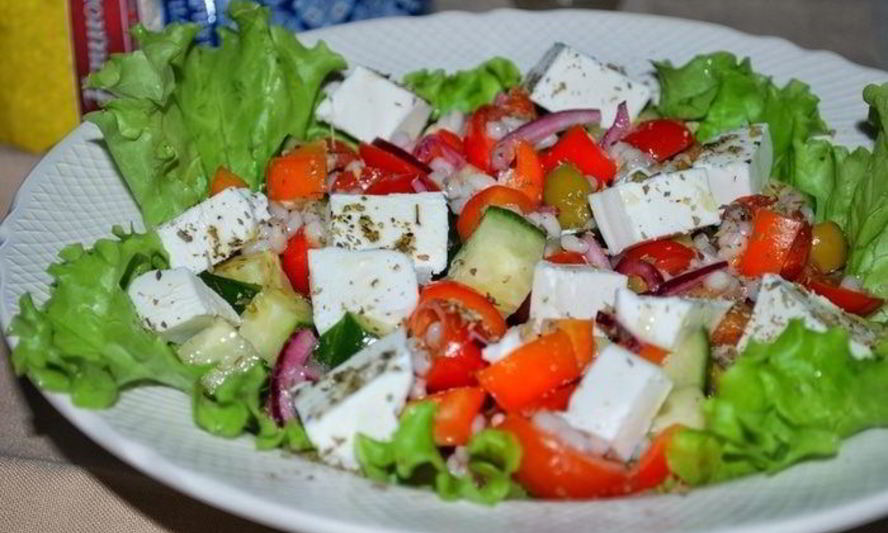 Рецепт греческий салат с перловкой