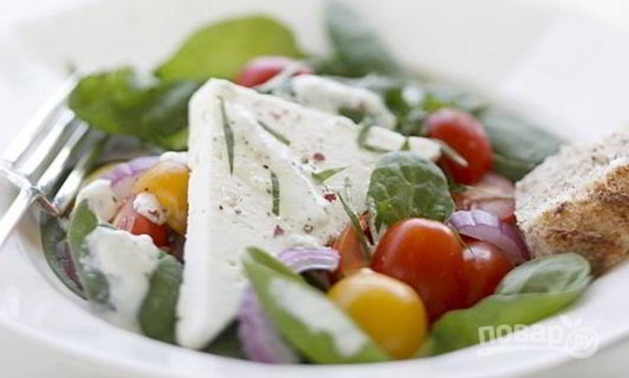Рецепт салат греческий со шпинатом