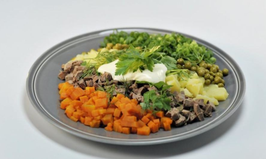 Рецепт картофельный салат с куриной печенкой